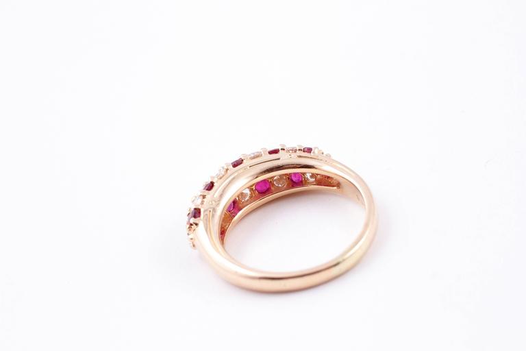 Oscar Heyman 1.11 Carat Ruby 0.87 Carat Diamond Yellow Gold Ring For Sale 2