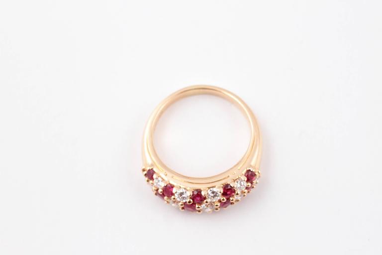 Oscar Heyman 1.11 Carat Ruby 0.87 Carat Diamond Yellow Gold Ring For Sale 3