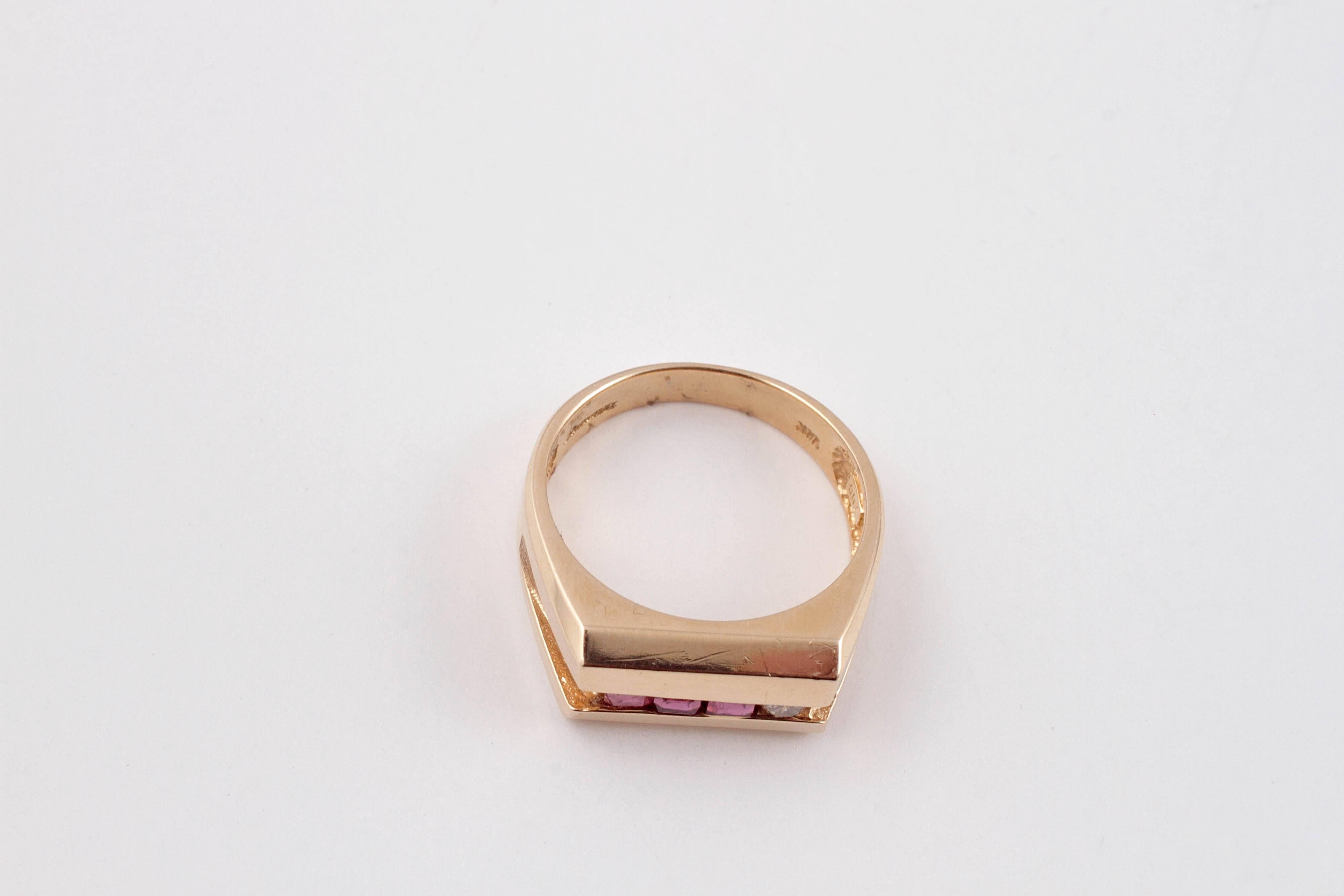 Ruby Diamond Yellow Gold Ring 3