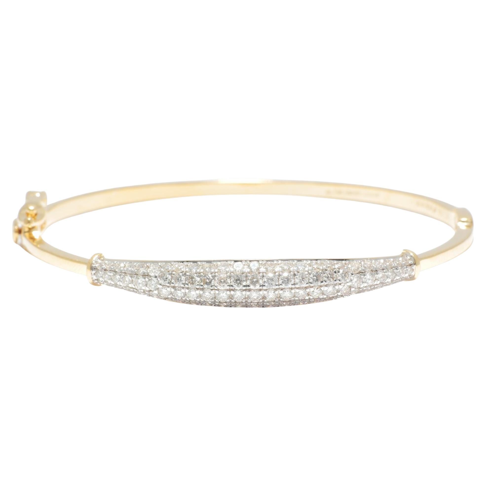 Bracciale Pavé Diamond Bar in oro massiccio 14k (certificato)