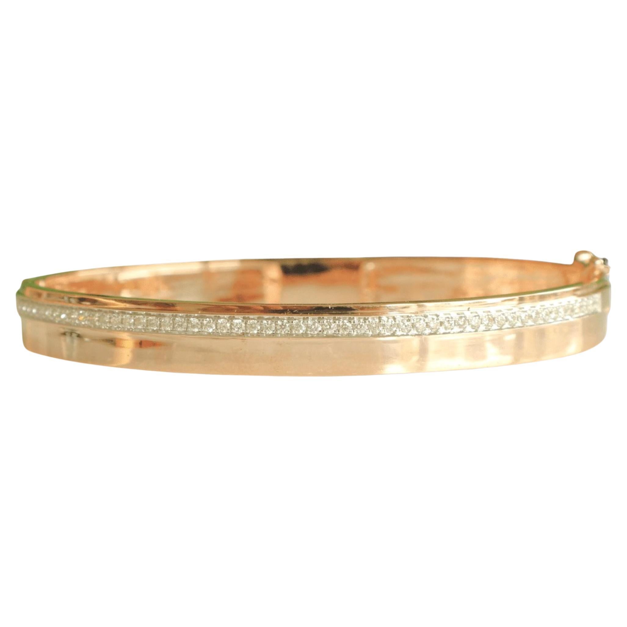 Bracciale Pavé Diamond Broad Bangle in oro massiccio 14k (certificato)