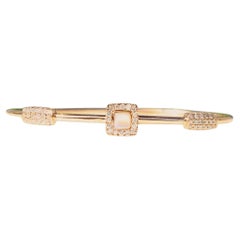 Geometric Diamond Cuff Bracelet in 14k Solid Gold (Certified)