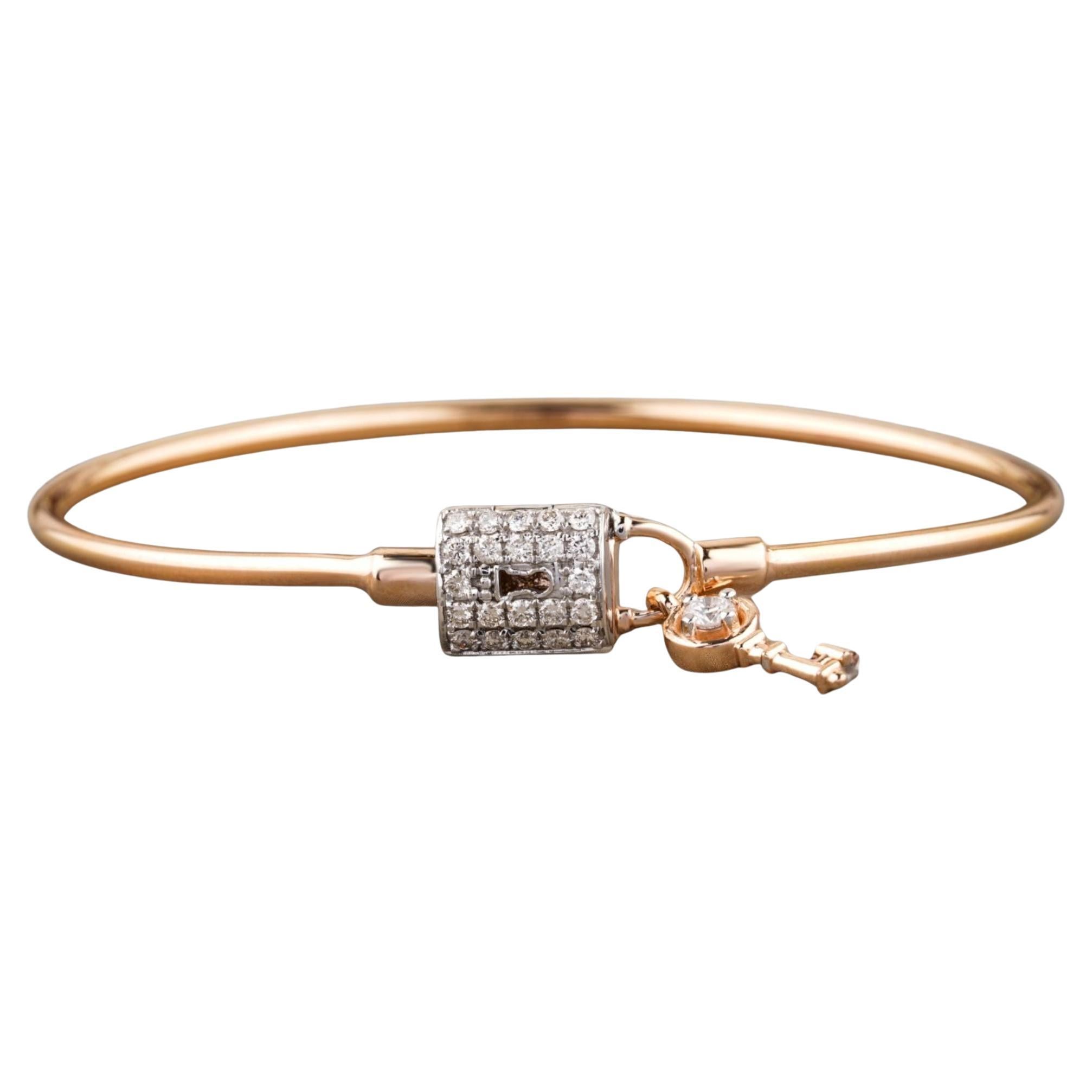 Bracciale con diamanti Lock 
Key in oro massiccio 14k (certificato)