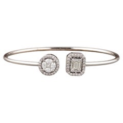 Open Halo Diamond Bracelet in 14k Solid Gold (Certified)