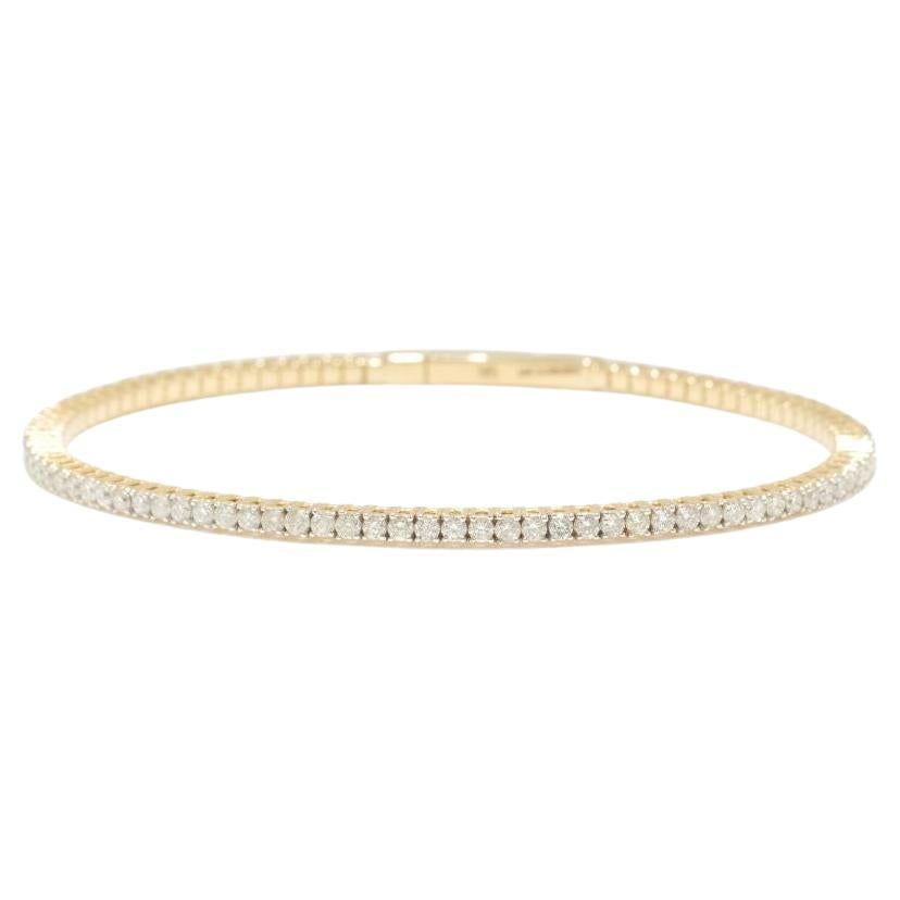 Single Row Natural Diamond Bracelet in 14K Solid Gold (Certified)