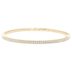 Single Row Diamond Bracelet in 14K Solid Gold (Certified)