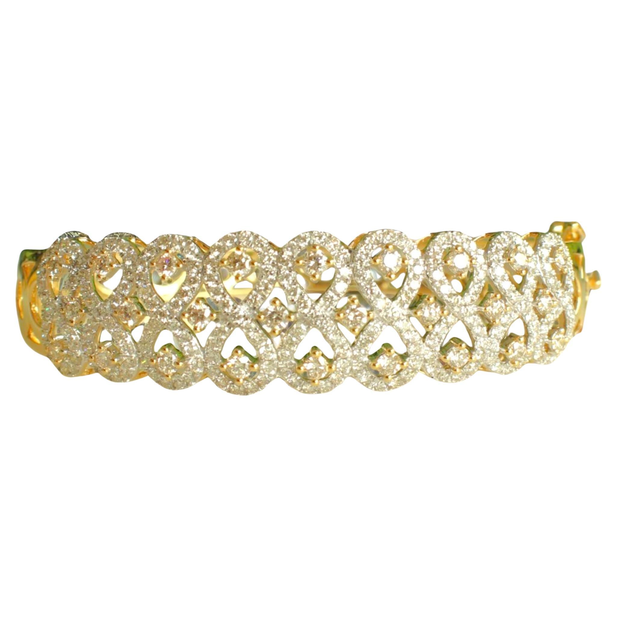 Infinity Natural Diamond Bracelet in 14k Solid Gold (Certified)