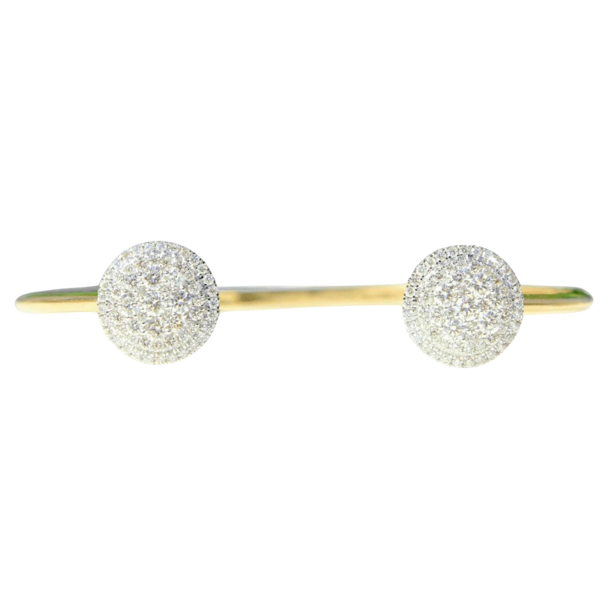 Circle Gold Natural Diamond Bracelet in 14K Solid Gold (Certified)