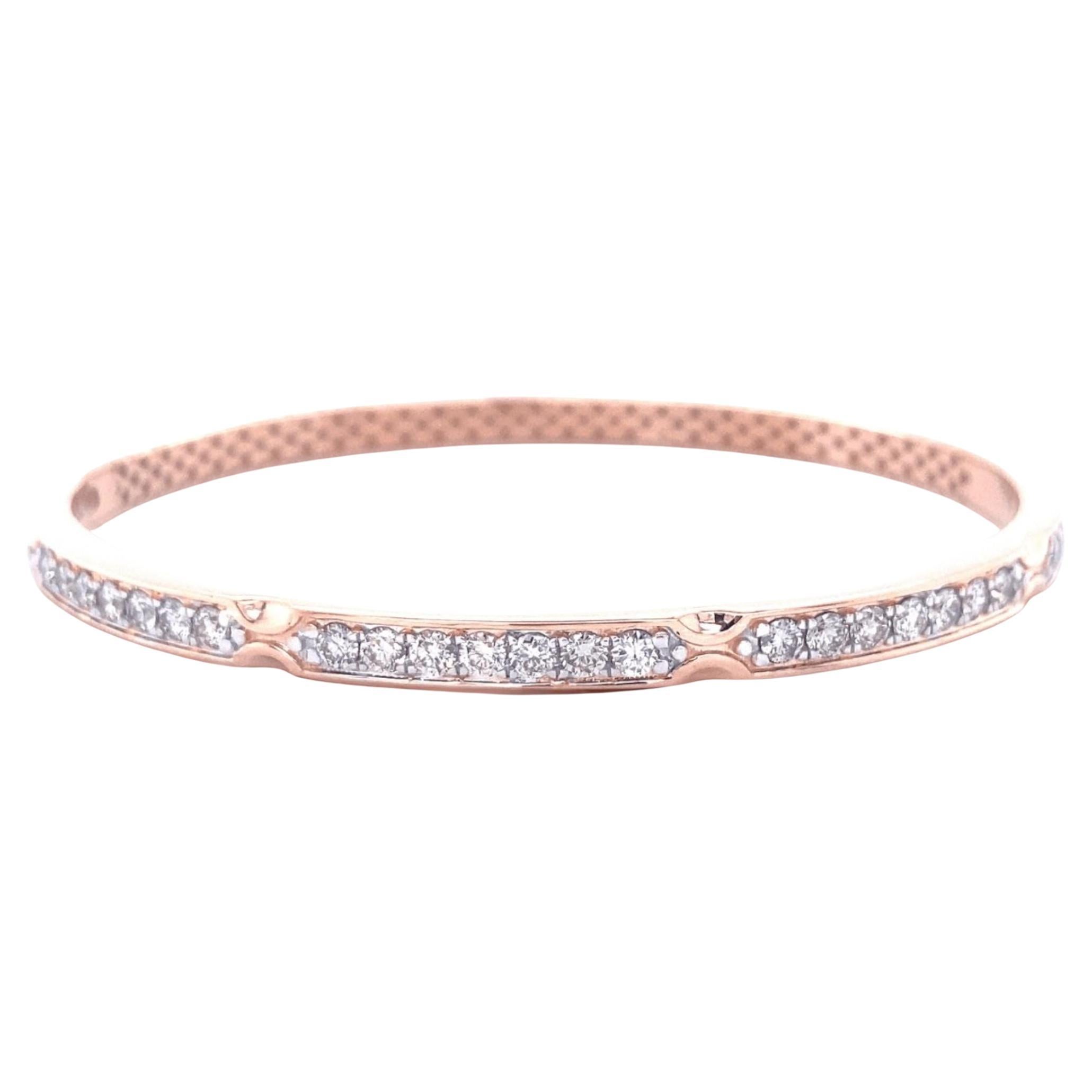 Bracelet en émail vert et diamant en or massif 14K (certifié)