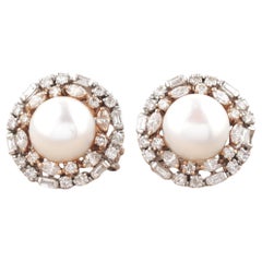 Pearl Fancy Natural Diamonds Halo Stud Earrings in 14K Solid Gold (Certified)