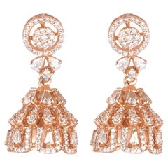 Blumendiamant-Ohrringe aus massivem 14-karätigem Gold (zertifiziert)