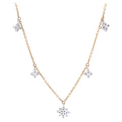 Collier station de diamants en étoile en or massif 14k (certifié) Collier station de diamants en étoile en or massif 14k (certifié)