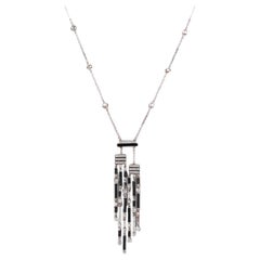 Art Deco Onyx Gemstone Diamond Tassel Necklace in 14k Solid Gold (Certified) Art Deco Onyx Gemstone Diamond Tassel Necklace in 14k Solid Gold (Certified)