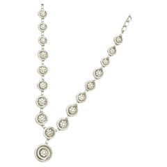 Swirl Natural Diamond Pendant Necklace in 14K Solid Gold (Certified)