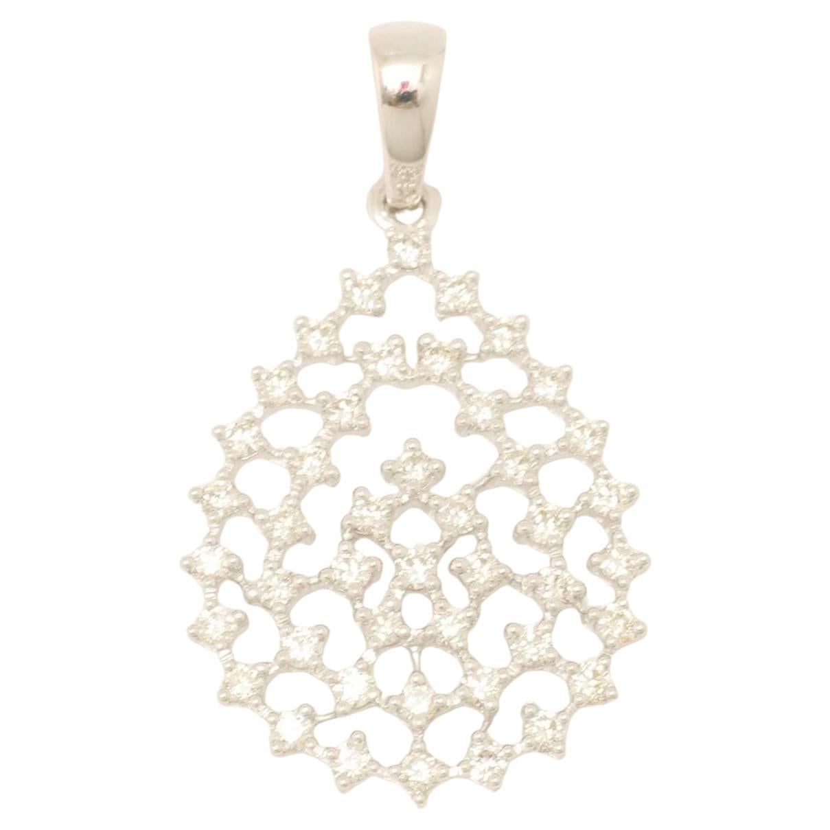 Celestial Teardrop Natural Diamond Pendant in 14k Solid Gold (Certified)