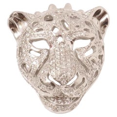 Pendentif tête de panthère en or massif 14k (certifié)