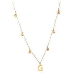 Personalized Initial Diamond Drops Necklace in 14k Solid Gold (Certified)