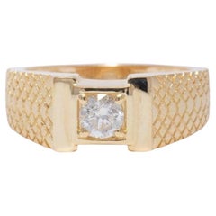 Geometric Round Solitaire Diamond Men Ring in 14k Solid Gold (Certified) Geometric Round Solitaire Diamond Men Ring in 14k Solid Gold (Certified)