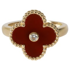 Van Cleef & Arpels Vintage Alhambra Ring mit Karneol in 18K Gelbgold, .05