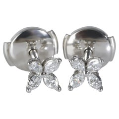 Tiffany & Co. Platinum Diamond Victoria Mini Earrings