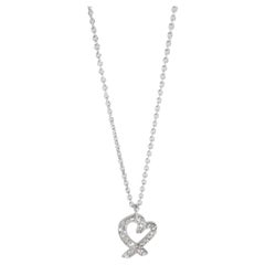 Tiffany & Co. Mini ciondolo con cuore amorevole di Paloma Picasso in oro bianco 18 carati 0,1 CTW