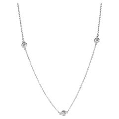 Tiffany & Co. Sterling Silver  Elsa Peretti Diamond By The Yard Necklace