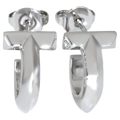 Tiffany & Co. White Gold  Tiffany T T1 Hoop Earrings