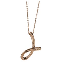 Tiffany & Co. Ciondolo con diamante in oro rosa Elsa Peretti Lettera J