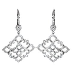 Penny Preville Boucles d'oreilles dentelle en or blanc et diamants