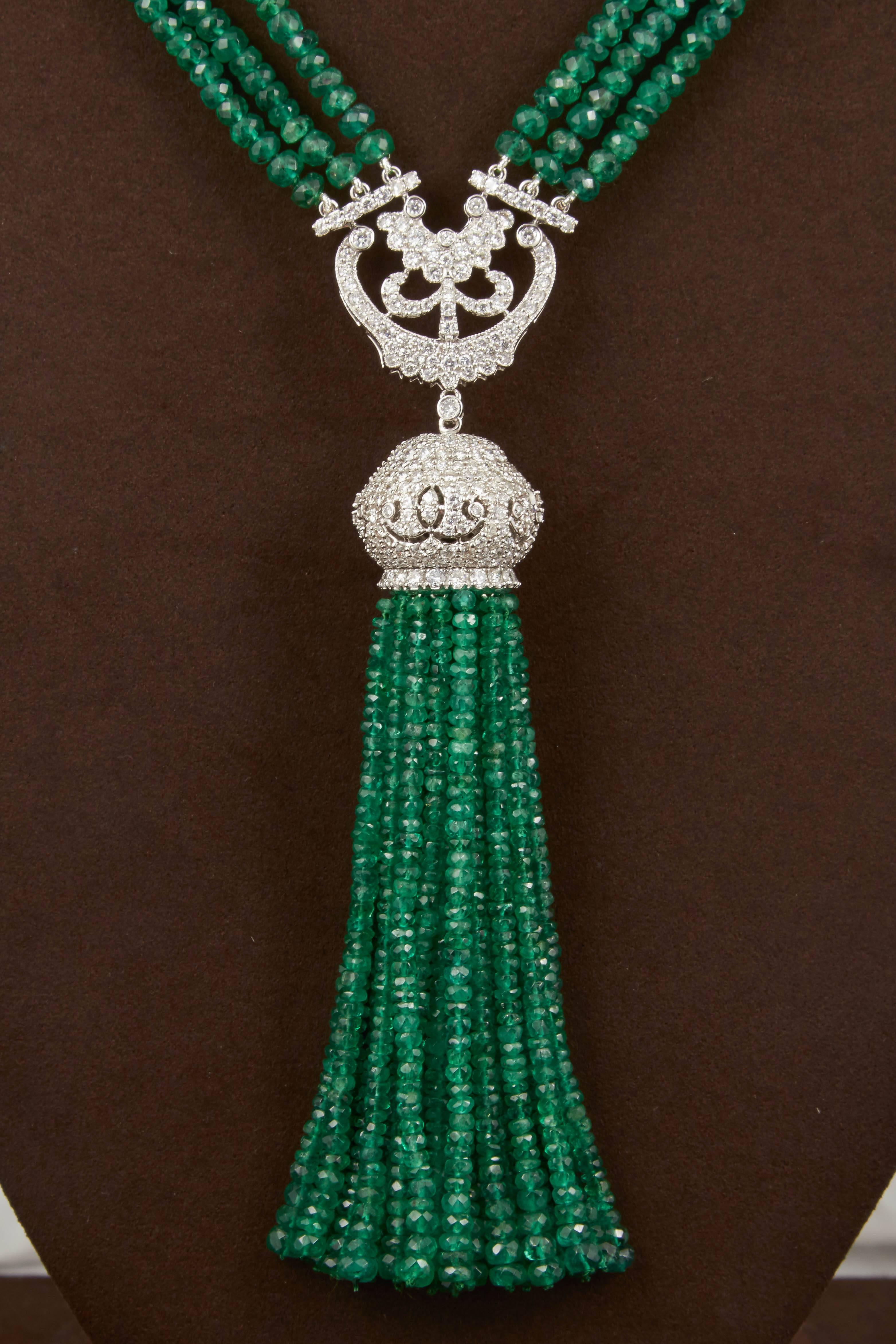 green tassel necklace