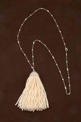 Wichtige Perlen- und Diamantquasten-Halskette