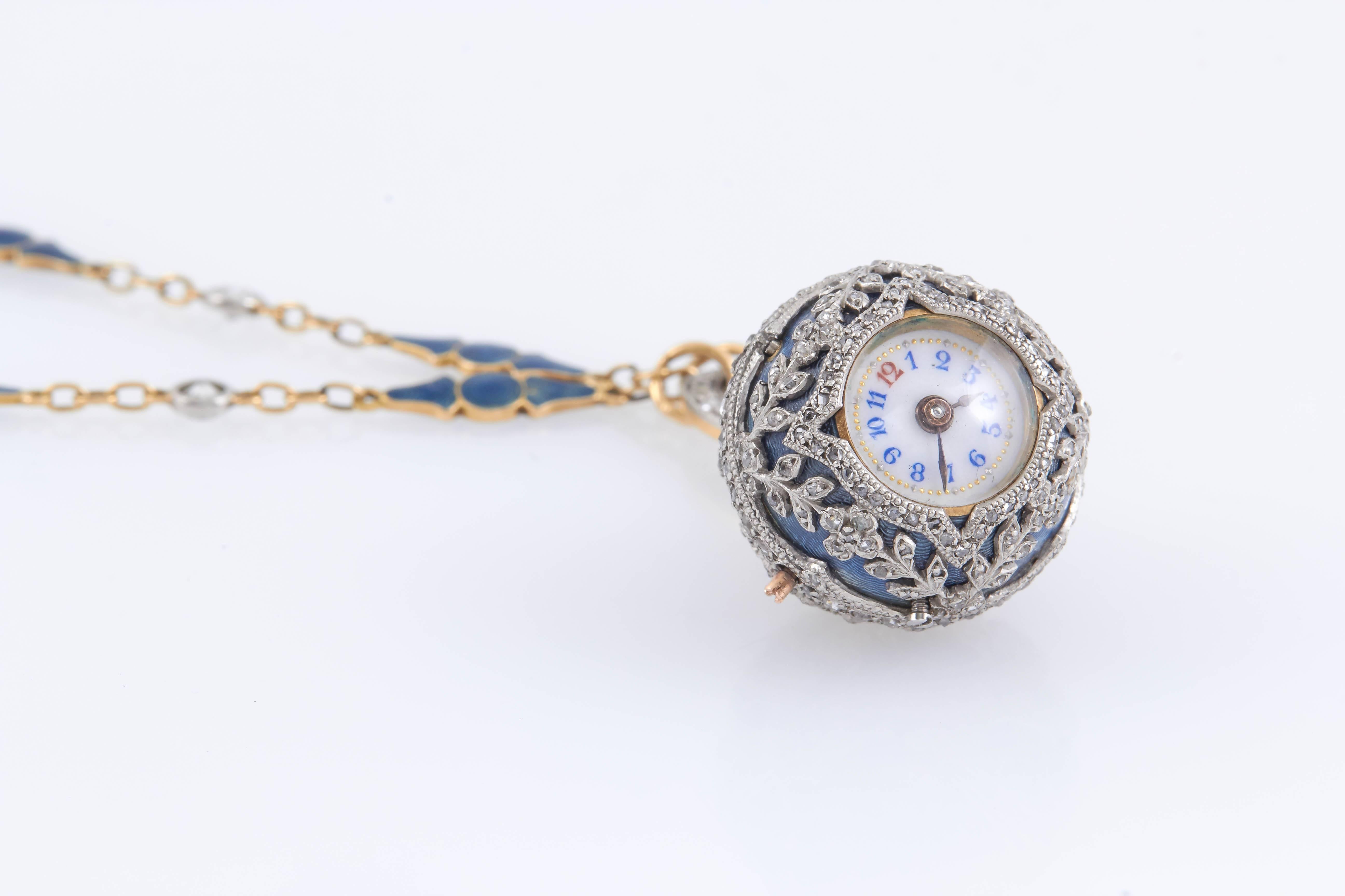 Women's Edwardian Ball Watch Gold Necklace