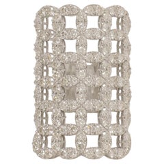 Check Design Cocktail Diamond Ring in 14K Solid Gold (Certified)