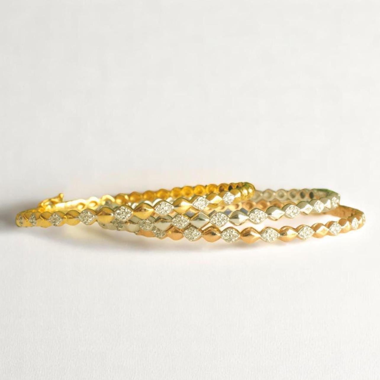 Bubble Drop design bangle bracelet in 14k Solid Gold (Certified) For Sale 2