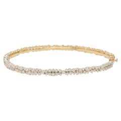 Cluster Diamond Statement Bracelet in 14K Solid Gold (Certified)