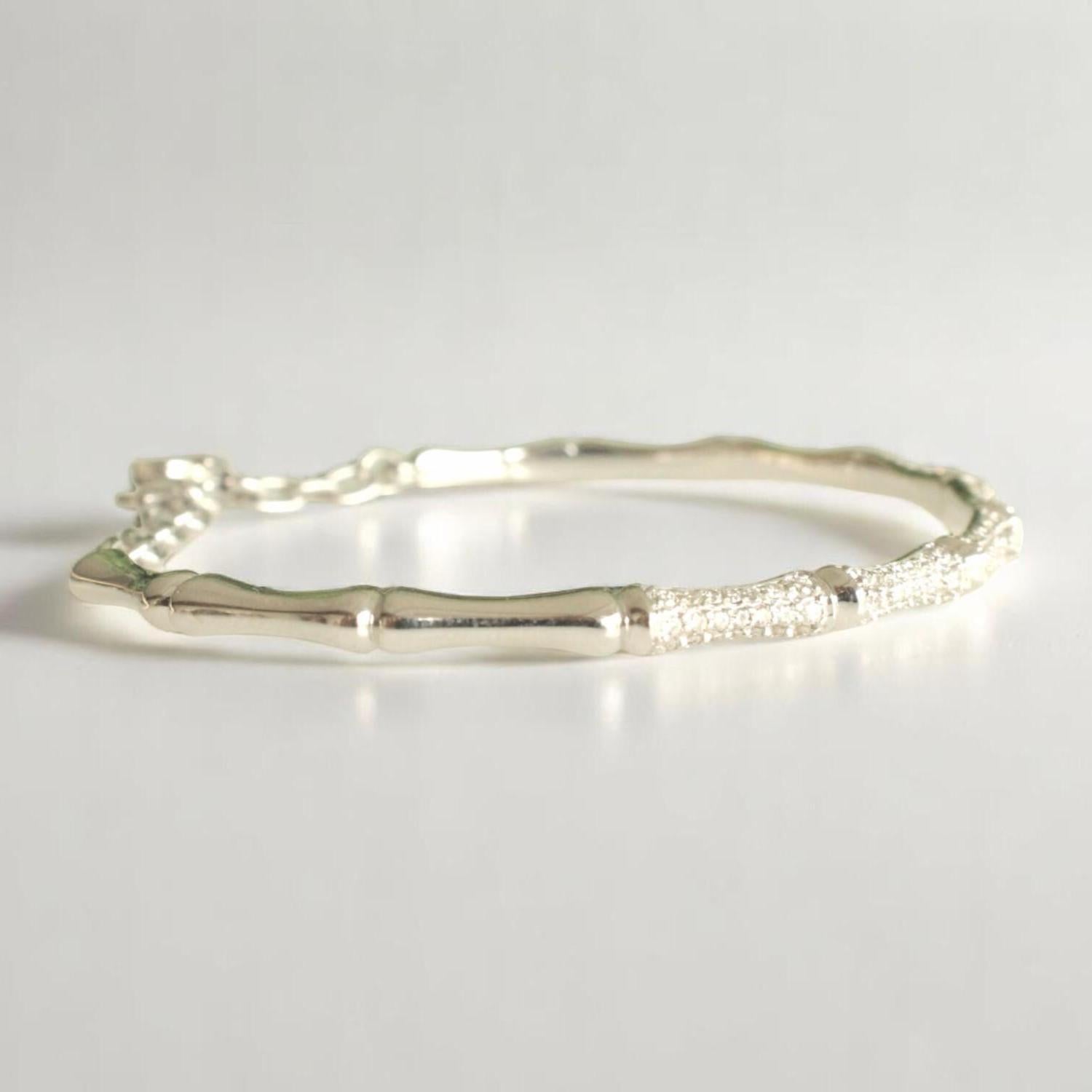 Bracciale Bamboo Diamond in oro massiccio 14K (certificato) In condizioni Nuovo in vendita a New Delhi, DL