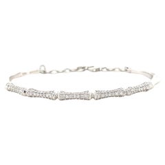 Bamboo Diamond Bracelet in 14K Solid Gold (Certified)