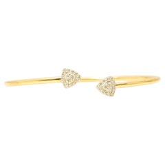 Bracciale Triangle Cuff Halo Diamond in oro massiccio 14K (certificato)