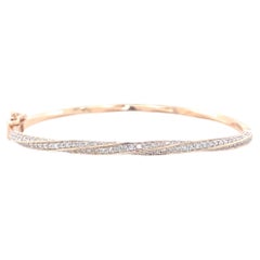 Diamond Cuff Bracelet in 14K Solid Gold (Certified)