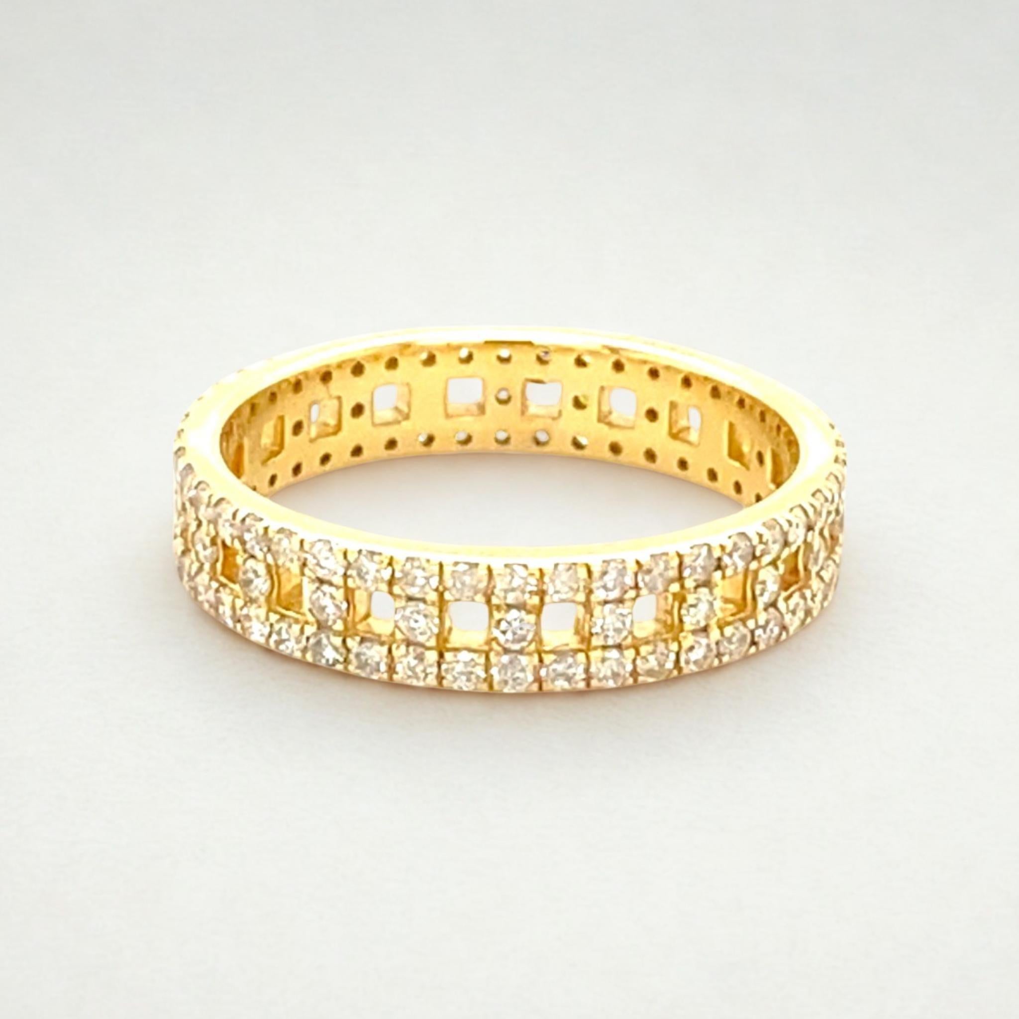 Bague d'éternité en or massif 14K (certifié) en vente