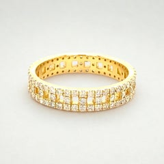Anello Eternity Band con diamante in oro massiccio 14K (certificato)