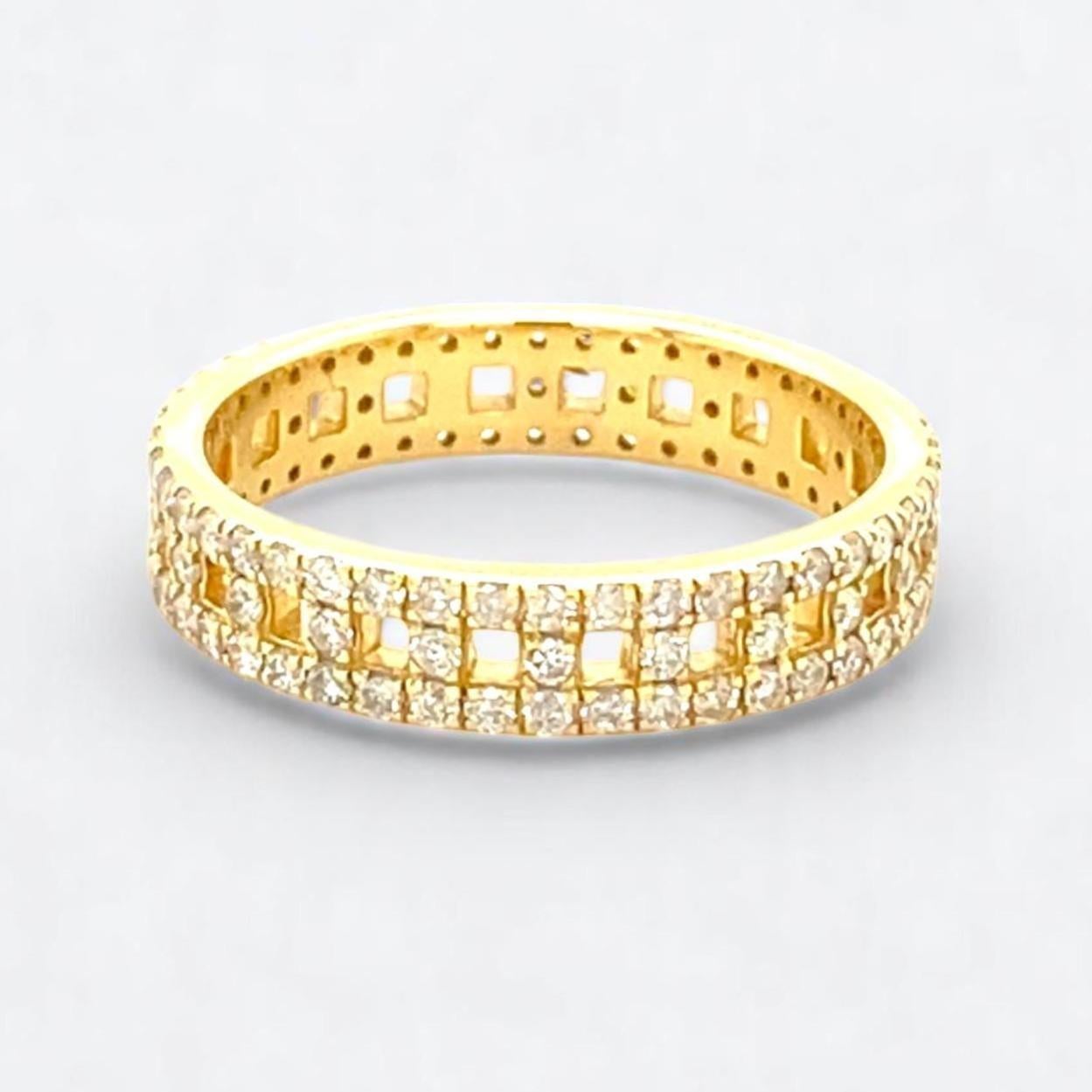 Bague d'éternité en or massif 14K (certifié) Pour femmes en vente