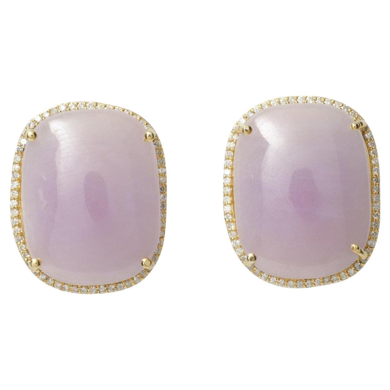 Pink Sapphires Natural Diamond Halo Stud Earrings in 14K Solid Gold (Certified) For Sale