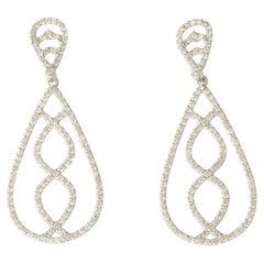 Dangle Diamond Teardrop Chandelier Earrings in 14K Solid Gold (Certified)