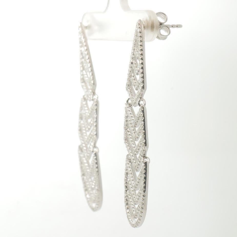 Donna Orecchini da sposa Chandelier con diamanti pendenti in oro massiccio 14k (certificati) in vendita
