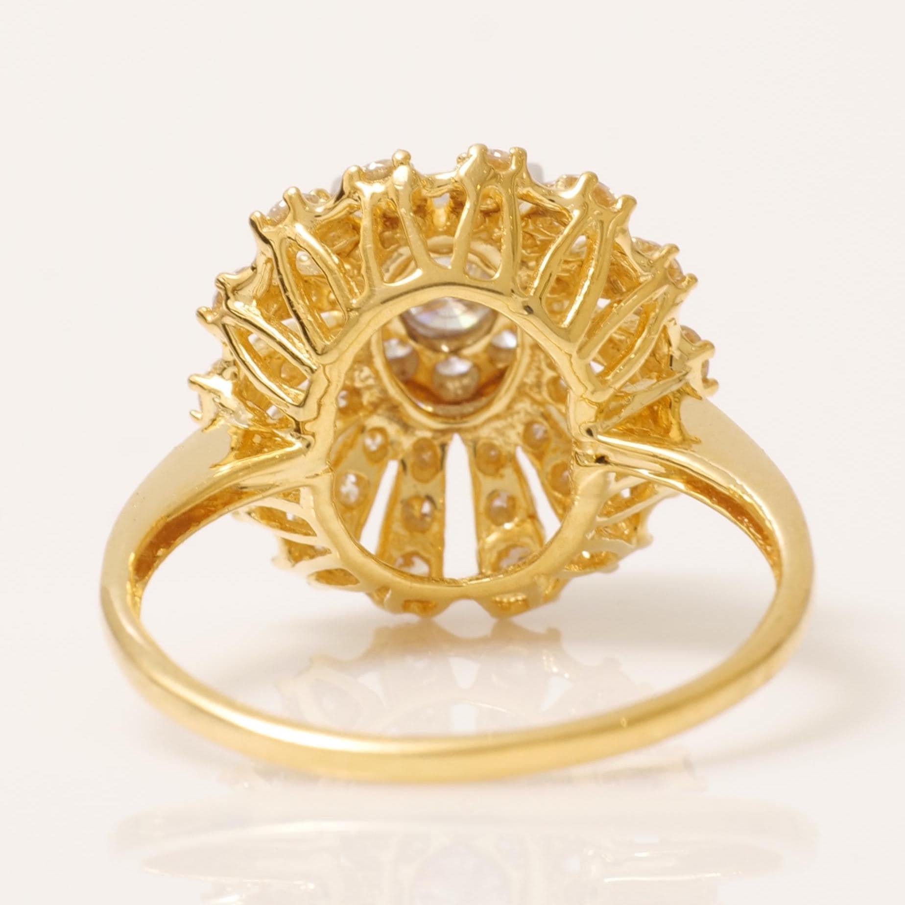 Cluster-Illusions-Diamantring aus 14k massivem Gold (zertifiziert) im Angebot 2