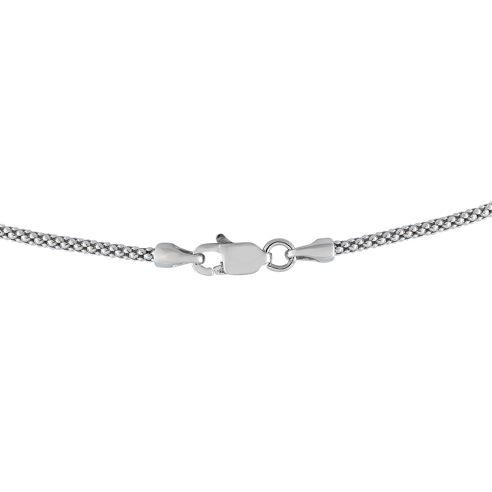 Taille ronde Collier Negligee en or blanc 18K avec diamants et perles de 0,82ct en vente