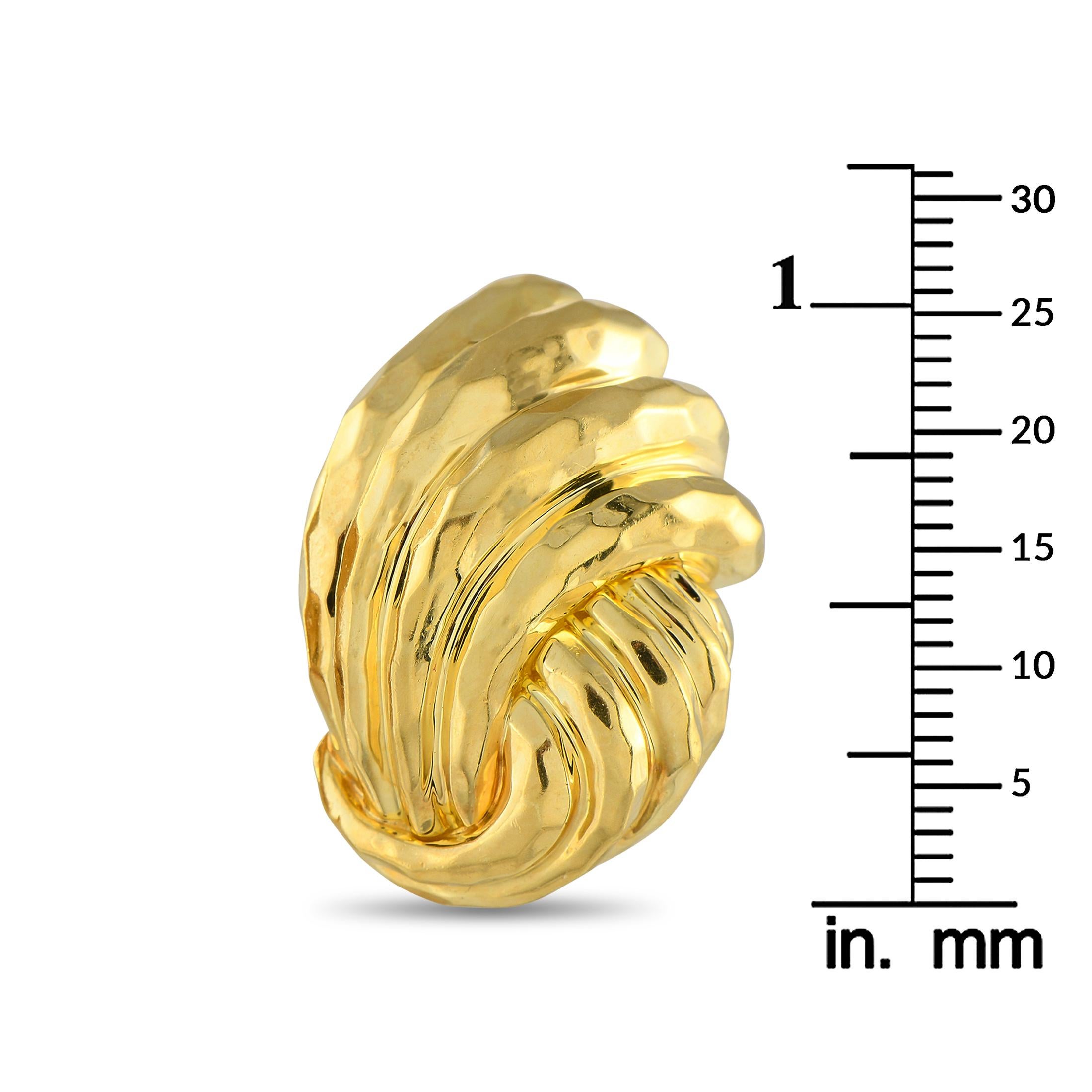 Boucles d'oreilles à pince en or jaune 18K de Henry Dunay Pour femmes en vente