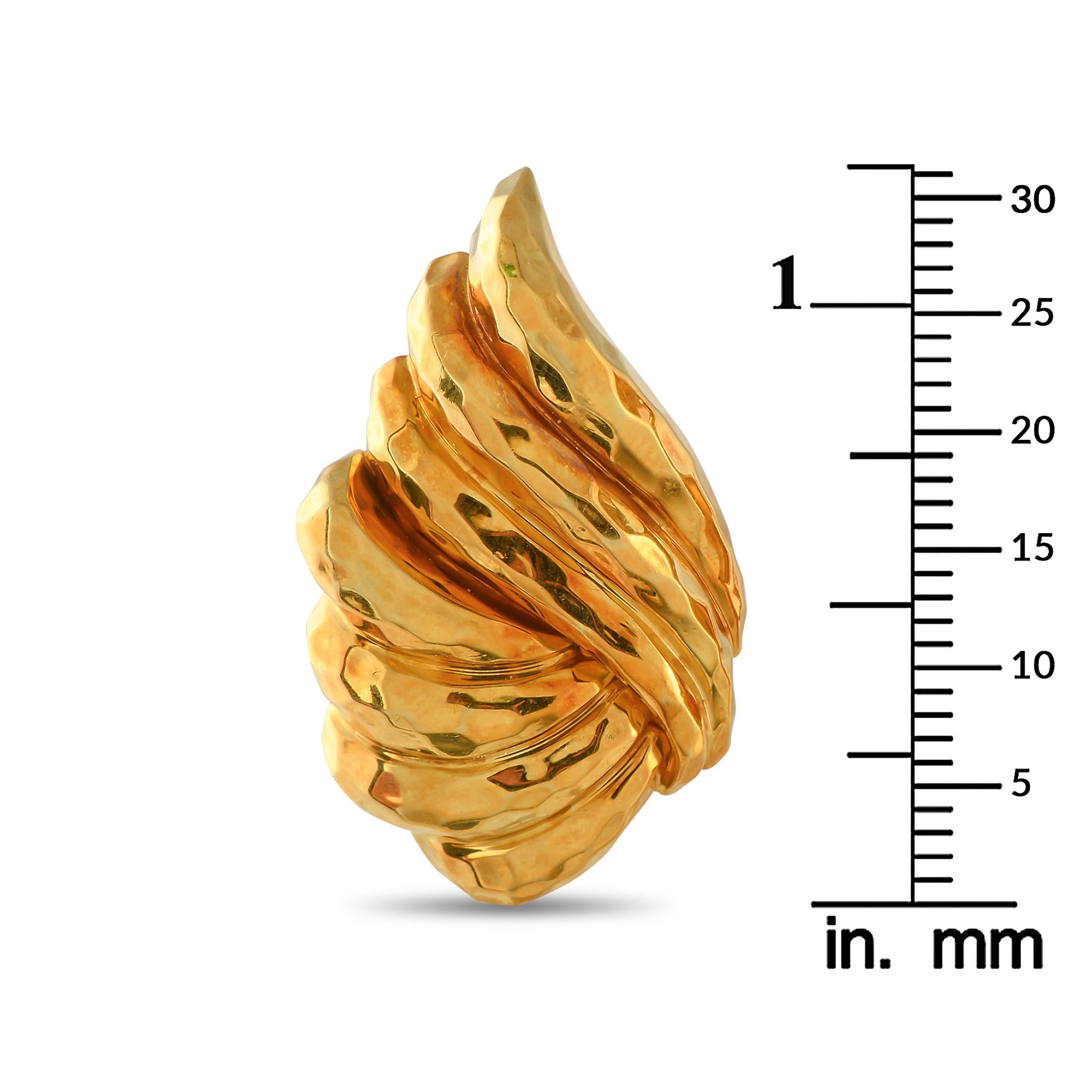 Boucles d'oreilles à pince en or jaune 18K de Henry Dunay Pour femmes en vente