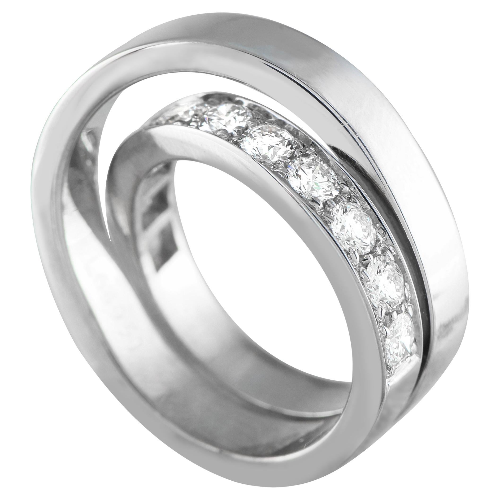 Anello Cartier Nouvelle Vague in oro bianco 18 carati con 1,20 carati di diamanti